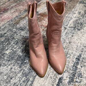 Billini Women's Pink Western Ankle Boots - Classic Pointed Toe